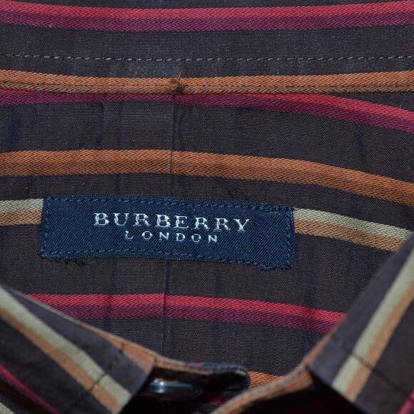 Vintage Burberry Button Down Shirt Striped - Picture 4 of 6